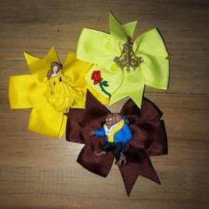 Beauty and the beast hair bows